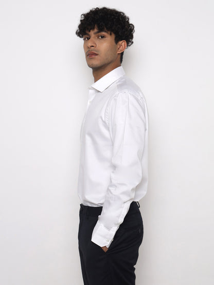 PEARL WHITE SATIN SHIRT
