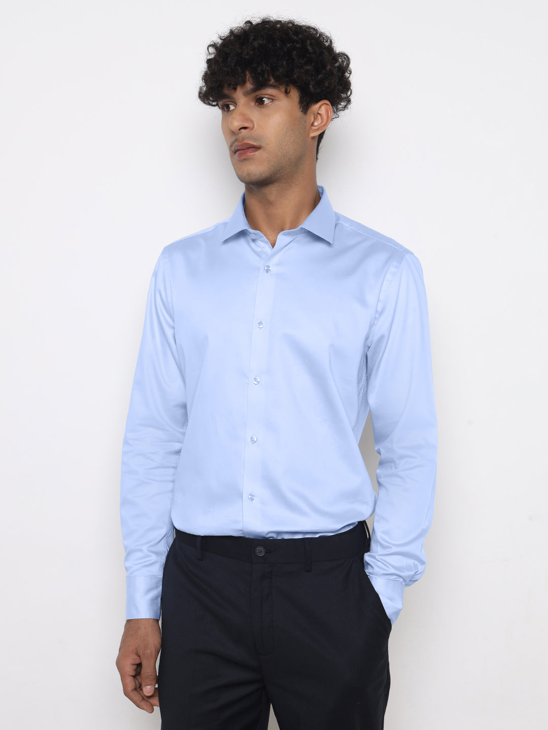 SKY BLUE GIZA SATIN SHIRT