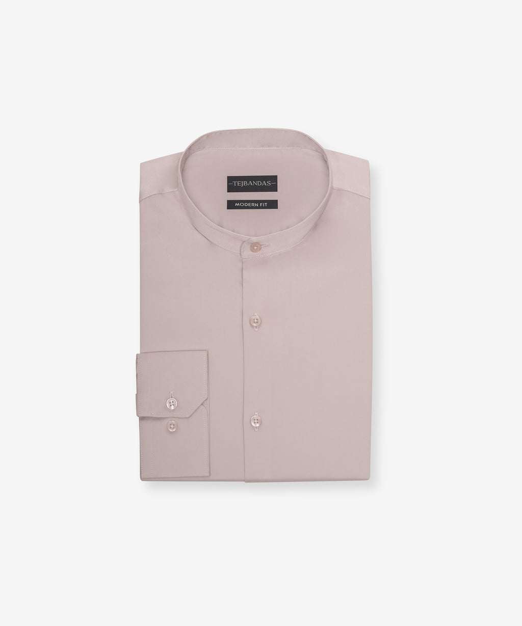 THE PINK LAVENDER MANDARIN SATIN SHIRT
