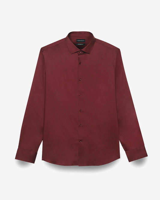 DEEP CRIMSON GIZA SATIN SHIRT