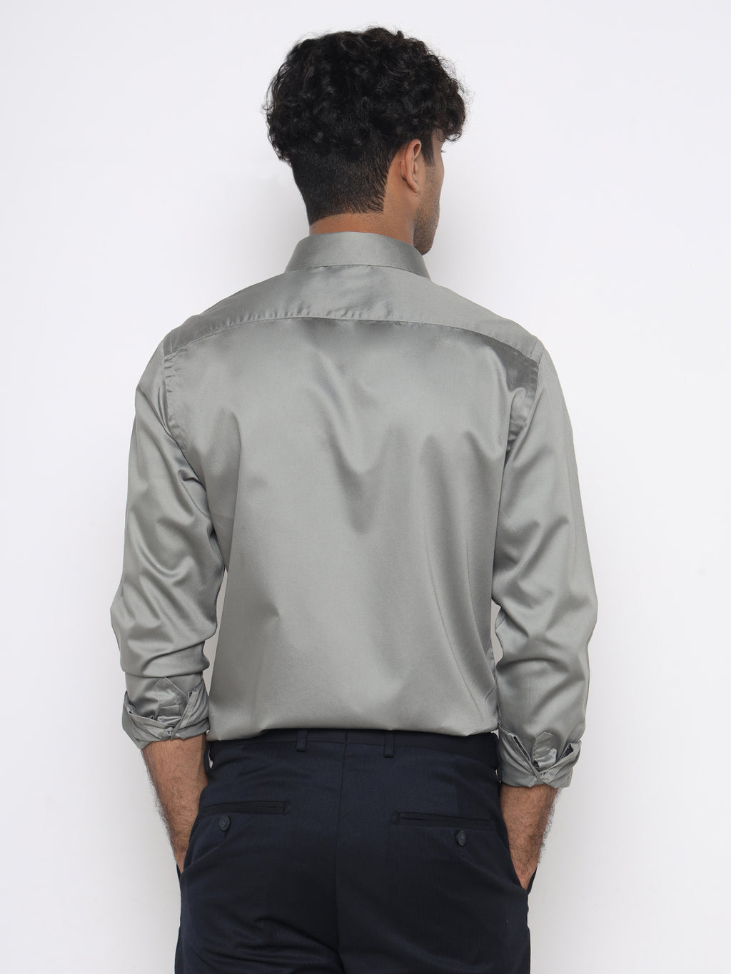 ASH GREY GIZA SATIN SHIRT