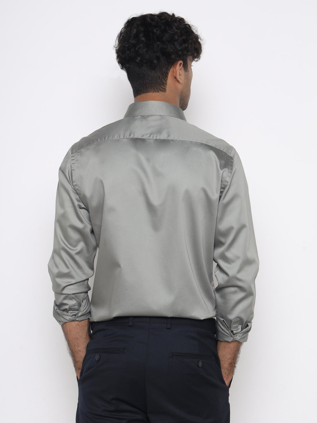ASH GREY GIZA SATIN SHIRT